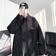 C9001/P50春装新款现货长袖衬衣男潮衬衫休闲上衣宽松大码外套男，男装衬衫，电商A141