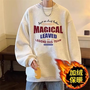 1506-1/WY5061/P28印花秋冬卫衣男圆领宽松上衣chic港风潮流男女图片