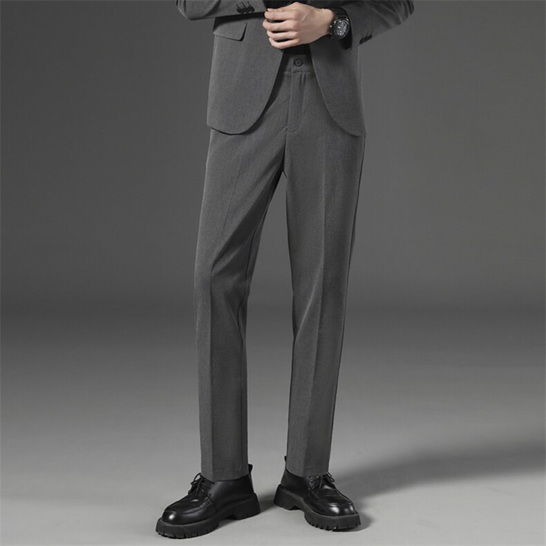 裤子男韩版秋冬加绒加厚九分小西裤男士修身垂感西装裤休闲长裤潮，男装西裤，星座505-2（原电商A260-1)