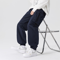 美式纯色大口袋冲锋裤男款春季宽松休闲束脚工装裤男K3505特P58，男装休闲裤，星座309（原A406）