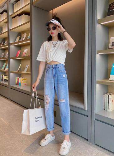 破洞牛仔裤，女装牛仔裤，可家 cutiesister