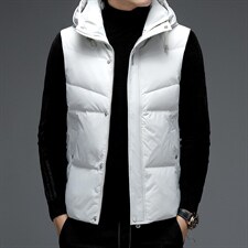 2023冬季新款男士羽绒马甲外套男装休闲加厚连帽短款衣服P150图片