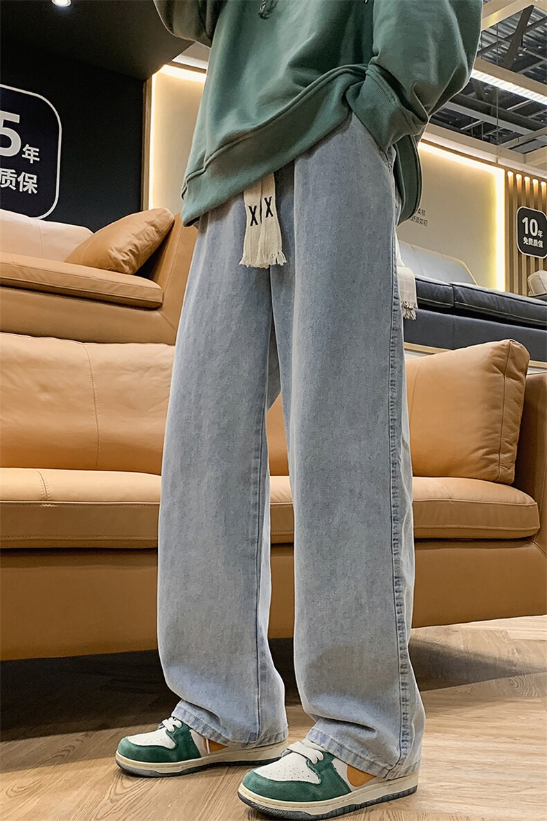 8XL-M牛仔裤男士直筒宽松特大码胖子阔腿裤男款长裤NZ110-P45控58,男装牛仔裤,电商D206-1
