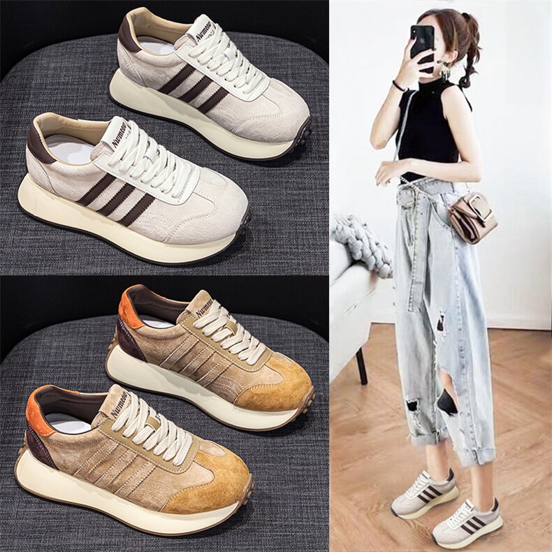 2024秋季新款厚底百搭女鞋女鞋真皮休闲鞋，女鞋休闲鞋，电商A223