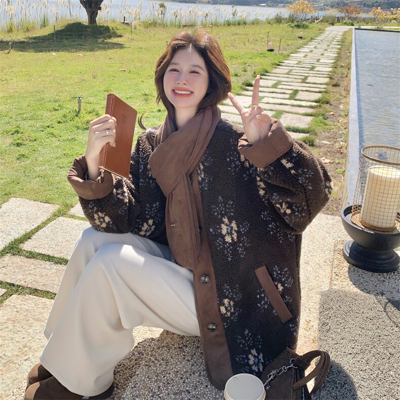 【新款】皮毛一体外套配围巾2C115-2366-P215-K328,女装棉衣/棉服,2C115