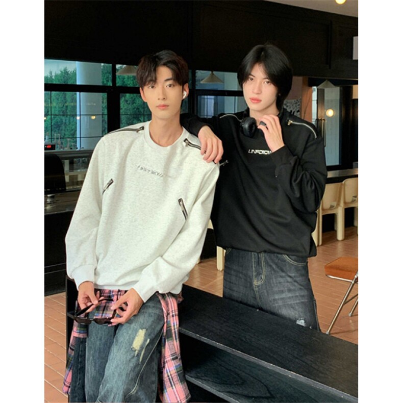 春秋季美式字母印花简约男士圆领卫衣休闲拼色男外套W239,女装短外套,星座1116A（原606A-3）
