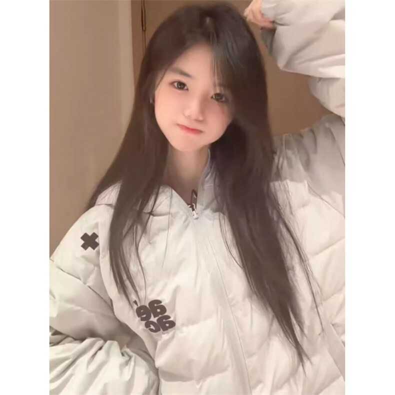 美式刺绣内胆外套男女棉服情侣连帽冬季图片