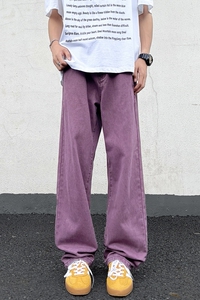 美式高街小众牛仔裤男女 个性百搭休闲裤N5082/P47图片