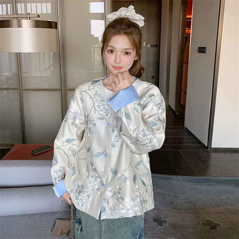 新中式国风刺绣外套女春夏秋2025新款超火好看高级感宽松百搭上衣,女装短外套,2C339
