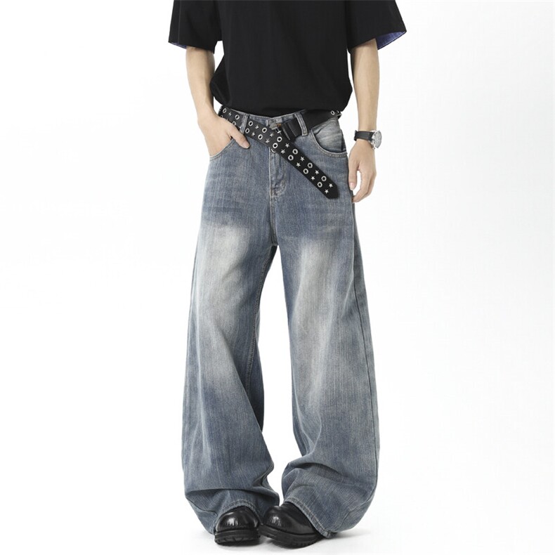 水洗做旧竹节弯刀牛仔裤男女百搭裤77.3棉310A-4-N1216-特批48，男装牛仔裤，星座310A-4