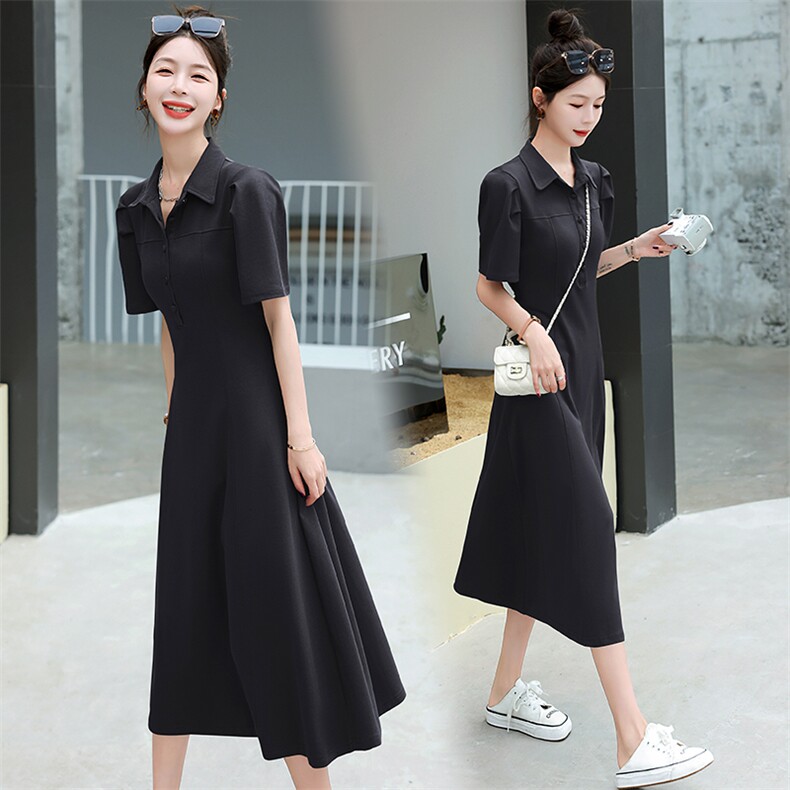 夏季2023年网红风新款修身系带显瘦减龄时尚中长款连衣裙,女装连衣裙,冬木谷雨