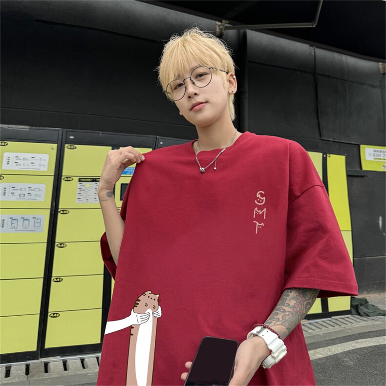 220G夏季新款纯棉圆领短袖T恤DT452-特P19控38,男装T恤,电商B370