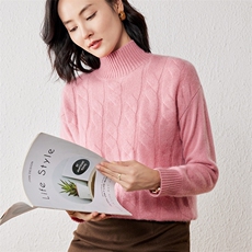 2025年春季羊绒修身型常规套头单件长袖圆领时尚百搭，女装羊绒衫，春贝羊绒