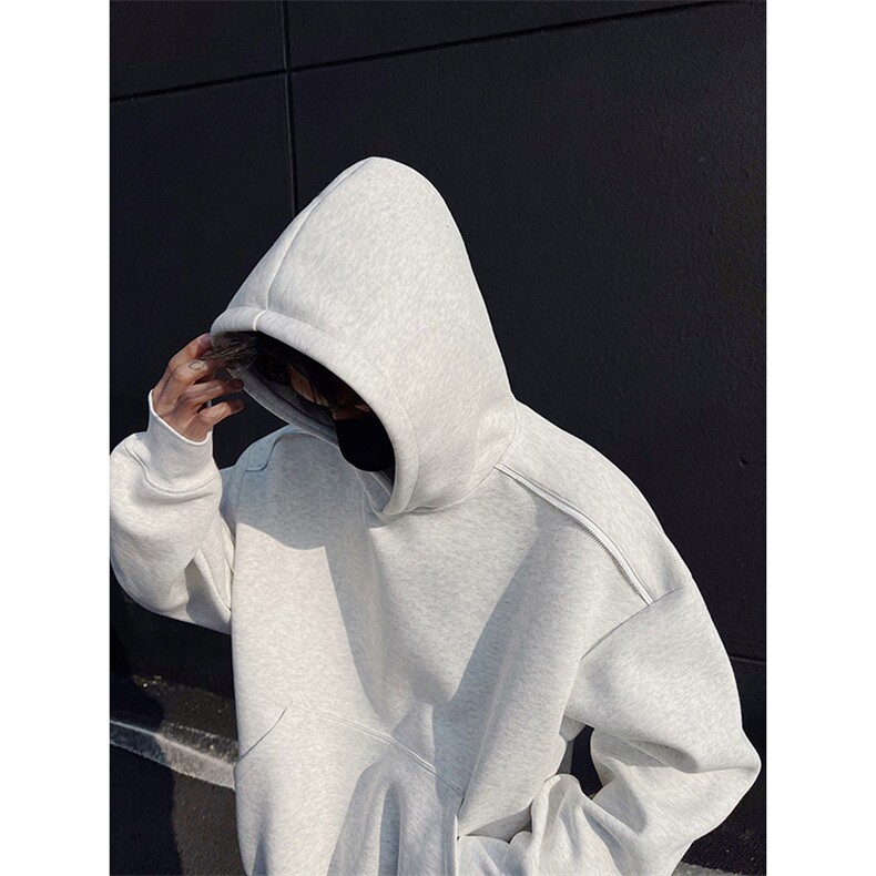 重磅boxy短款全棉450克拉链连帽卫衣短宽套头外套男RH5307-P50,女装短外套,星座610B-1