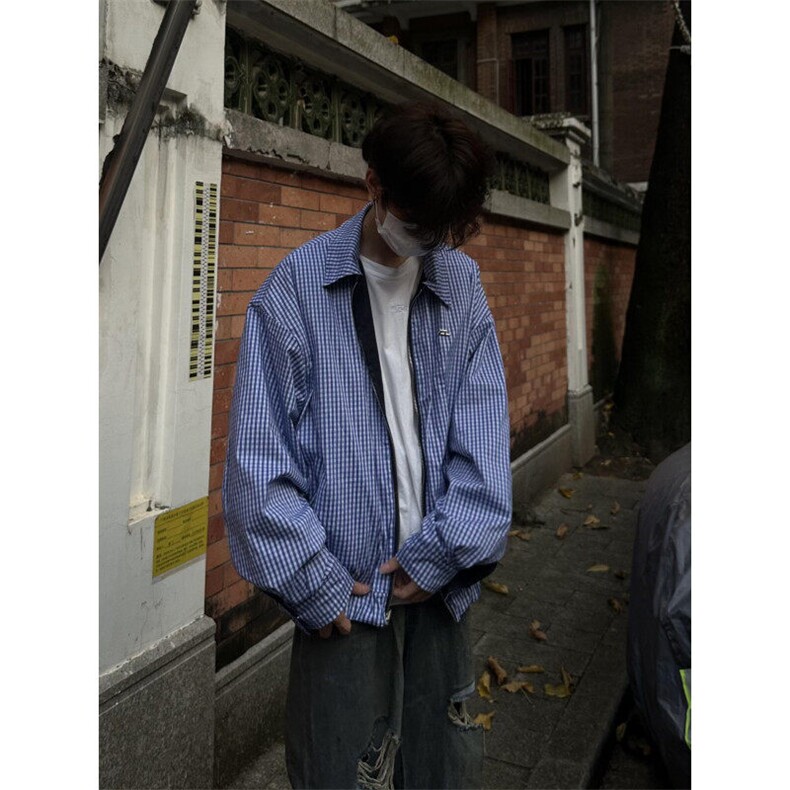 【有货】CLR3033CC-特P78双面穿拼接格子翻领夹克外套男女,男装夹克,星座1007（原301D）