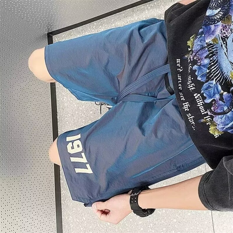 百搭新款简约潮流原宿夏季薄款休闲短裤男运动五分裤无品牌慵懒,男装牛仔裤,星座506A