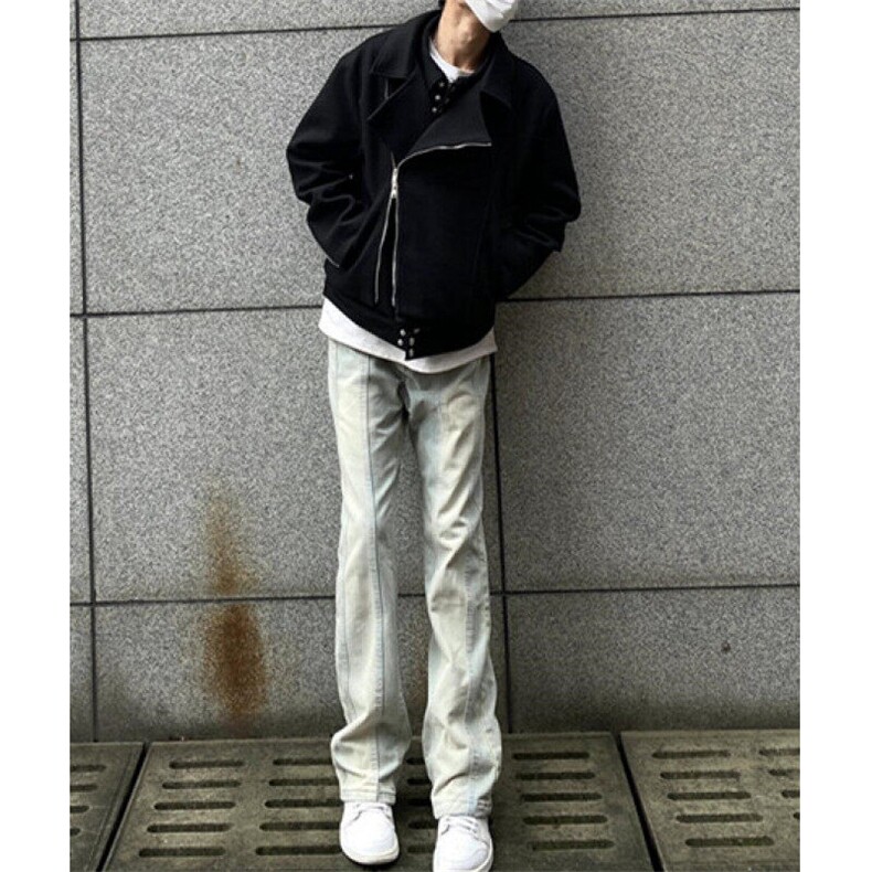 高街复古水洗浅色微喇牛仔裤男潮牌vibe痞帅直筒长裤NK6096,男装牛仔裤,星座1116A（原606A-3）