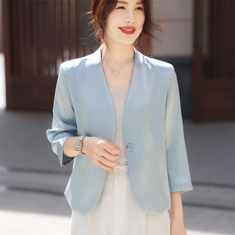 气质优雅简约百搭通勤女士小西装外套,女装西装,阿吉丽克