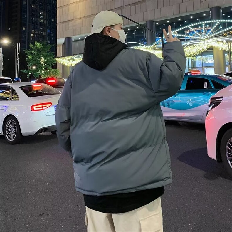 假两件棉衣男款冬季羽绒棉服男生情侣连帽棉袄子MY8088/P90,男装棉衣,星座506