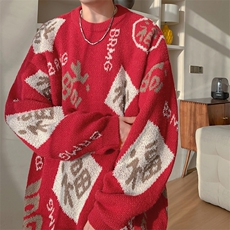 节日元素新中式氛围感毛衣喜庆温暖风吉祥潮流上衣HY694TP50，男装针织衫/毛衣，电商A102B