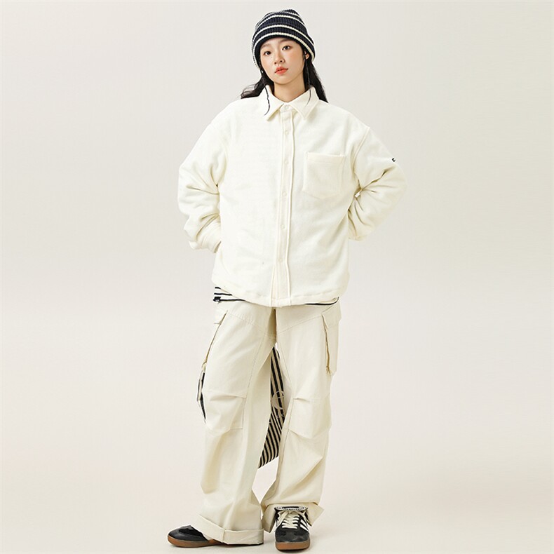 2025冬季新款男日系潮牌纯色加厚长袖衬衫宽松外套衬衣CS306-F79,男装衬衫,电商A101（原外27）