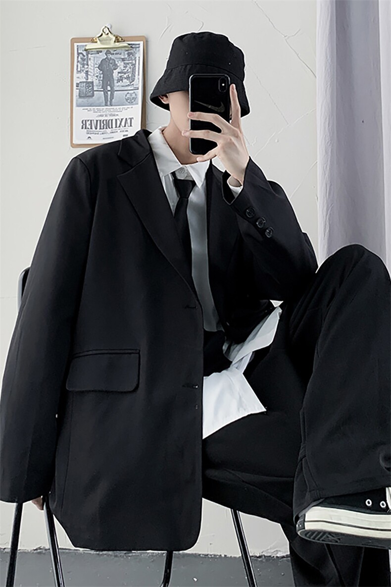 秋季休闲小西服男装外套西服男XF001-P70控128黑色尺码到4XL,男装西服,星座210-1