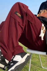 Q2160-TP55控价78早秋新品口袋贴标直筒休闲长裤宽松百搭裤子男，男装休闲裤，电商A102-1
