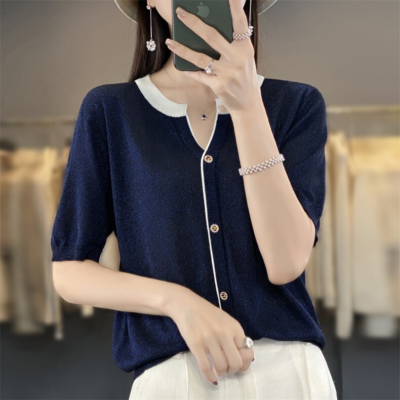 短袖t恤女2025新款夏季薄款宽松显瘦打底上衣小衫,女装T恤,贵皇网供仓