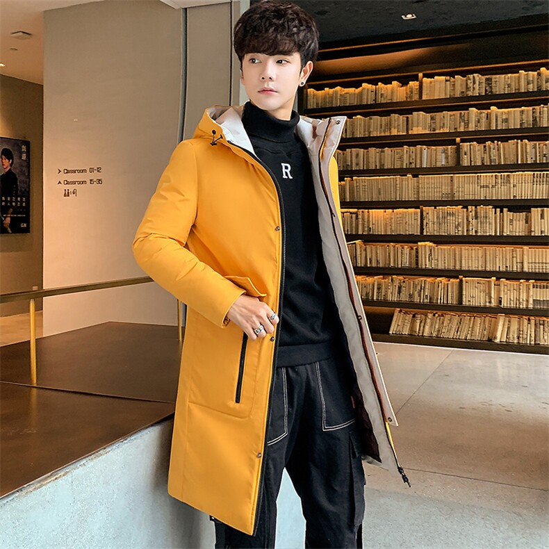 2020冬季韩版加厚连帽棉衣男中长款外套男装棉衣男MY18，男装棉衣，A067