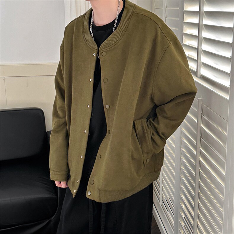 现货-秋季时尚鹿皮绒外套男宽松休闲外套夹克A351-AJ25112-P110,男装夹克,电商A351