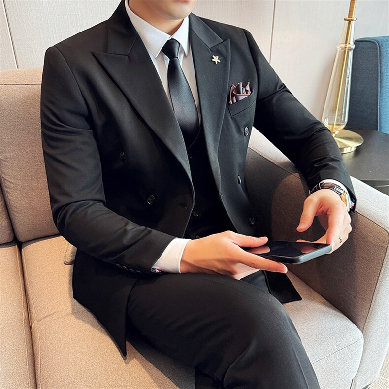 2024款男士时尚潮流双排扣潮款西服2206-P225,男装西服,星座311B