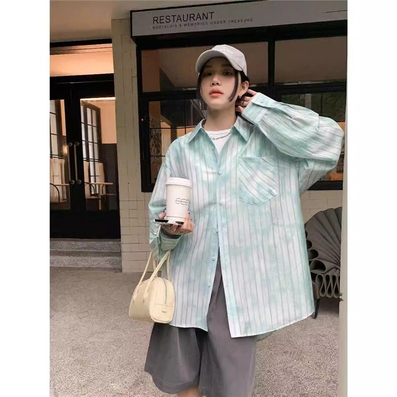 杭州现货青春流行新款气质休闲长袖ins衬衫尖领潮百搭男拼色潮图片