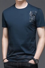 短袖T恤男韩版圆领潮流印花宽松透气学生休闲夏天衣服大码半截袖，男装T恤，电商B212（原钱塘6029）