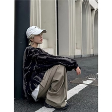 针织男韩版潮流拼色条纹帅百搭2024冬季新款ins毛衣外套MZ281-P55，男装针织衫/毛衣，星座412-3