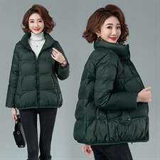 2025冬新款修身简约显瘦保暖短款羽绒服90白鸭绒图片