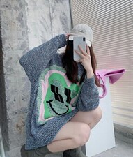 大爱心套头毛衣，女装针织衫/毛衣，LOVELS