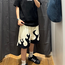 W327-P322025夏季新款灯芯绒激光刺绣休闲短裤男女情侣，男装牛仔裤，星座911-1