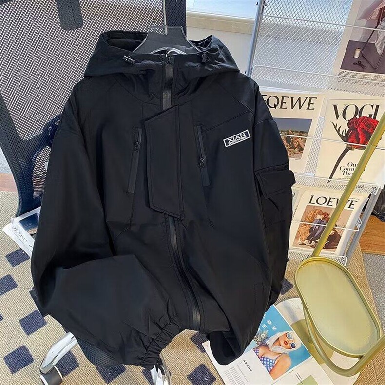春季美式冲锋衣男款潮流百搭连帽机能潮牌ins工装夹克外套J901,男装夹克,星座310B-1