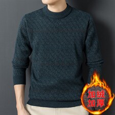 Z2630男士2023年秋冬新款长袖加绒圆领针织衫休闲打底衫P85图片