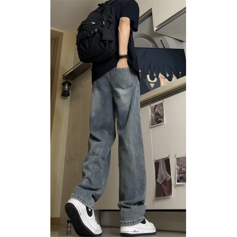 星空纹牛仔裤2025新款男宽松休闲长裤青少年百搭直筒裤GJ359P45,男装牛仔裤,电商D256A(原A064A)