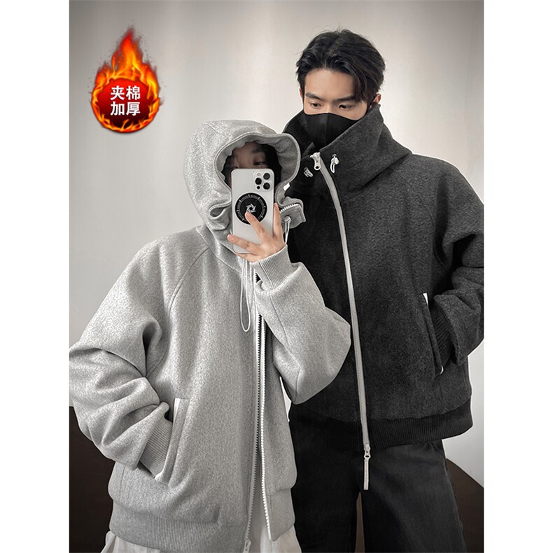 夹棉保暖卫衣美式帽衫棉衣外套设计感男5D4095-TP85168,男装棉衣,电商A102