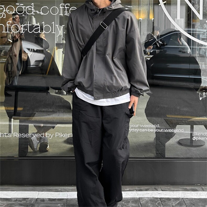 816B-WT005-P85春季韩系户外夹克运动连帽冲锋衣潮牌情侣,男装夹克,星座816B