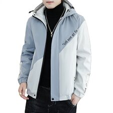 冬季斜拼棉服男模特加厚夹克风衣保暖外套工装棉衣灰867加绒，男装夹克，星座1207