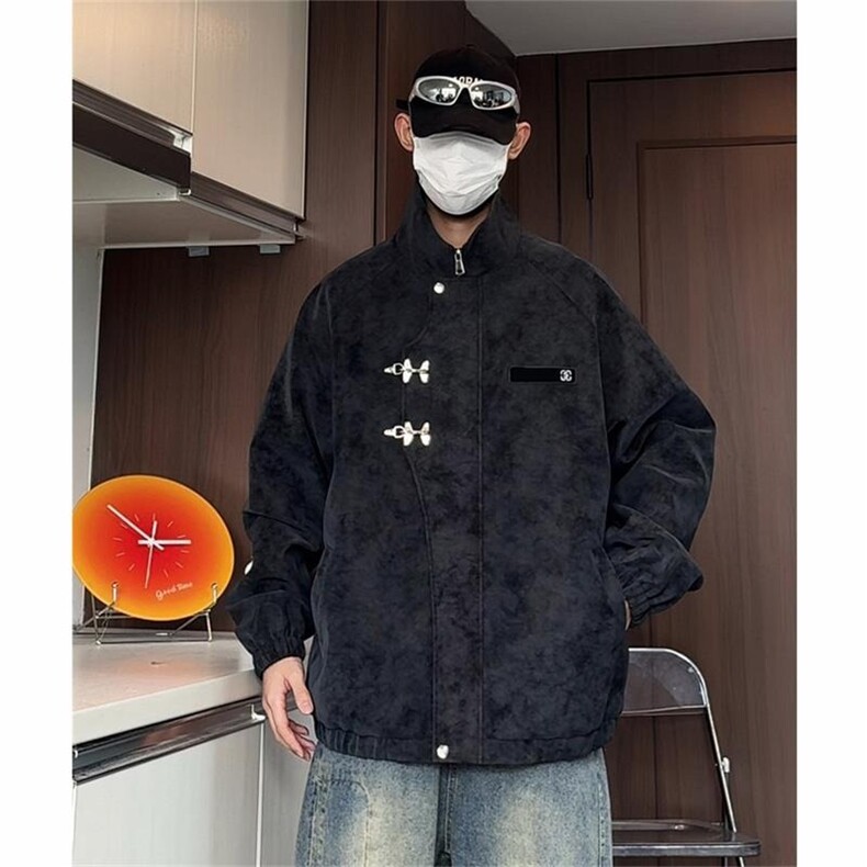2025年新款复古短款外套高级感工装皮衣立领棒球服潮牌,男装皮衣,星座218-1（原230）