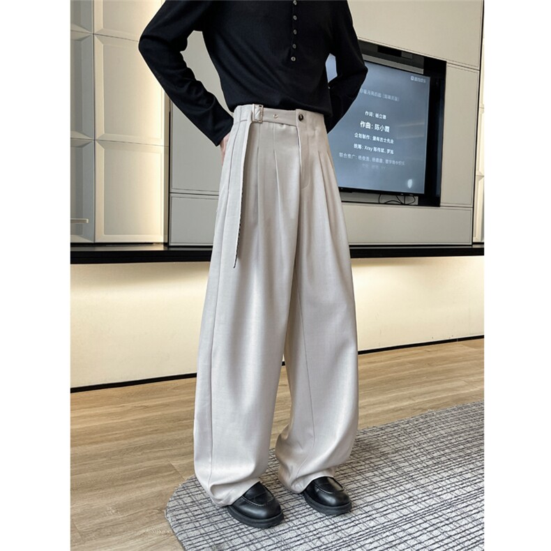 春夏新款老钱风男女款高级感新面料垂感宽松弯刀休闲裤6612-特P37，男装休闲裤，电商C305A