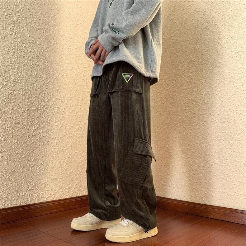 美式潮流工装牛仔裤男士春秋季高街ins宽松直筒阔腿裤DH904-P35,男装休闲裤,星座1109-3
