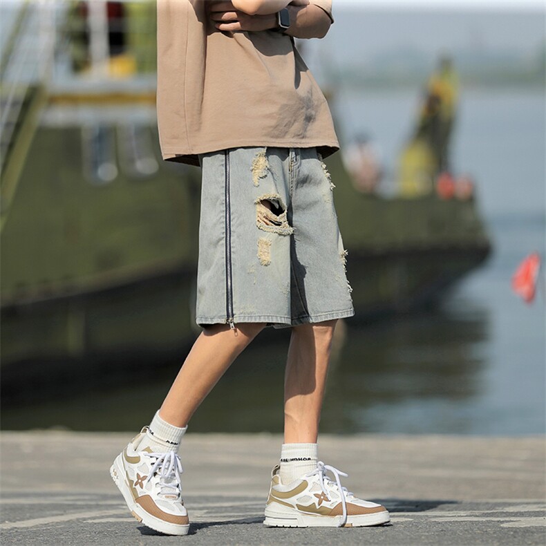 百搭牛仔短裤潮夏季气质男五分裤简约慵懒潮流新款,男装牛仔裤,星座410-6（原星座1304-1）