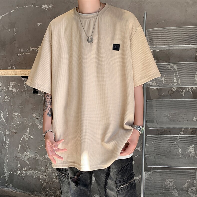 8XL-M重磅！特大码T潮牌上衣男中性华夫格短袖T恤DX304P25控39,男装T恤,电商D206-1