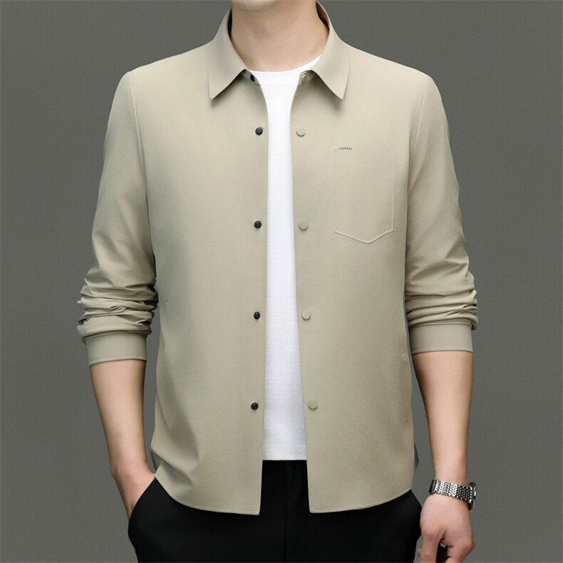 轻薄款休闲夹克男衬衫外套春夏季新款中年男士单层宽松防晒上衣服，男装防晒衣，电商B212（原钱塘6029）