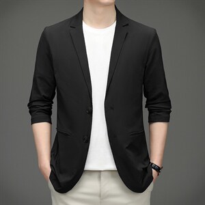 上衣单排扣春季中老年2023年翻领口袋长袖时尚西服SL8217,男装西服,钱塘6003（原4033）